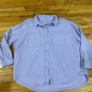 Aerie Small Lilac Oversized Button Down Shacket